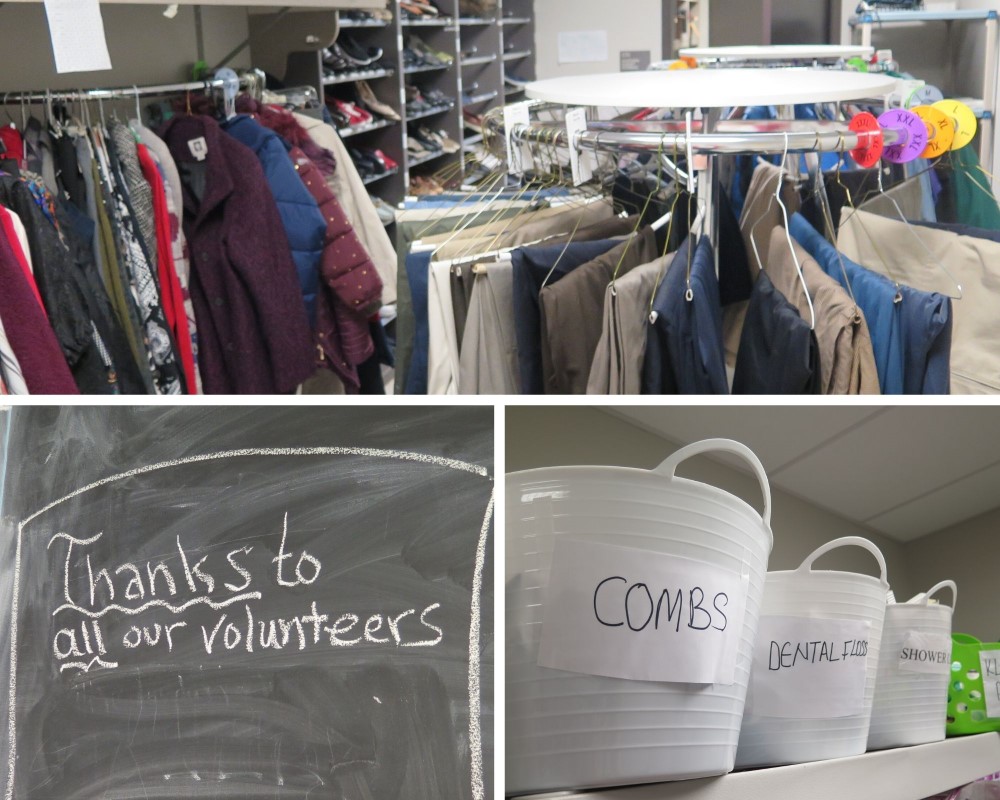 A collage of the Clothes Closet at Shepherd's Table