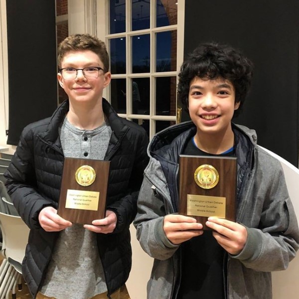 Jener Balk and Joey Villaflor of Capital City, the national runner ups at Middle School Nationals this past year, seen at a tournament in December 2019